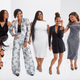 (l-r) Valarie Pettiford, Gabrielle Union, Raven Goodwin, Essence Atkins and Ajiona Alexus in Union’s New York and Company winter collection.